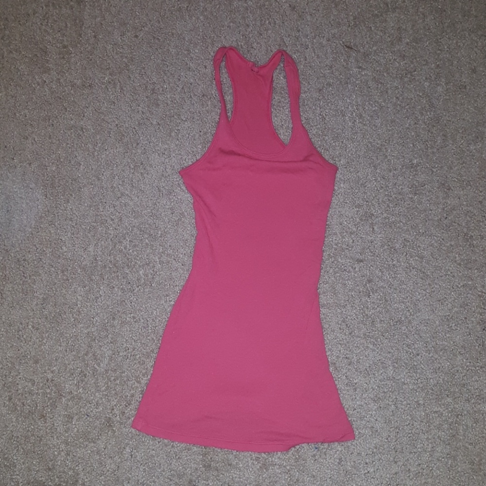 Coral Cotton/Modal 2x1 Rib Racerback Tank - Picture 1 of 5